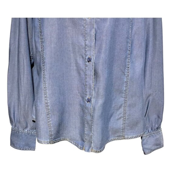 Liz Claiborne Chambray Top Womens Size L Button Up Long Sleeve NWT NOS - Picture 3 of 14
